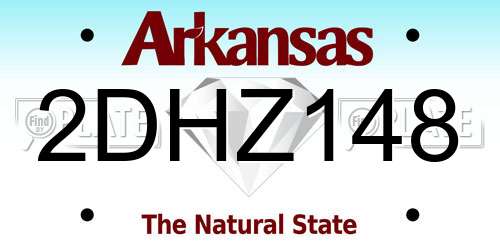 2DHZ148 Arkansas License Plate