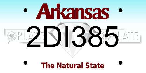 2DI385 Arkansas License Plate