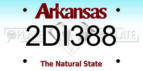 2DI388 Arkansas License Plate