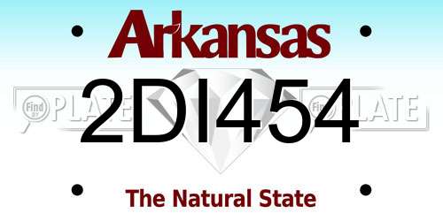 2DI454 Arkansas License Plate
