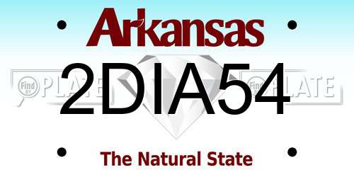 2DIA54 Arkansas License Plate