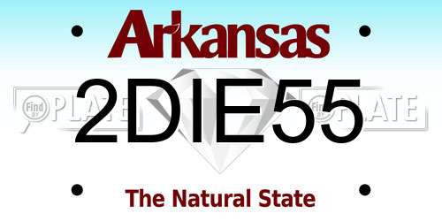 2DIE55 Arkansas License Plate