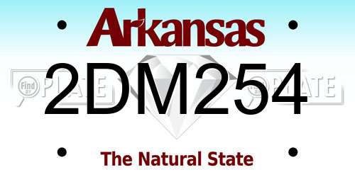 2DM254 Arkansas License Plate