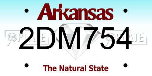 2DM754 Arkansas License Plate