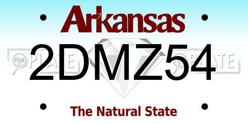 2DMZ54 Arkansas License Plate