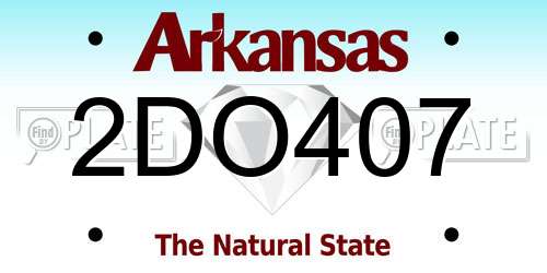 2DO407 Arkansas License Plate