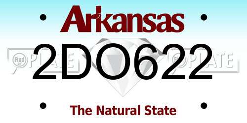 2DO622 Arkansas License Plate