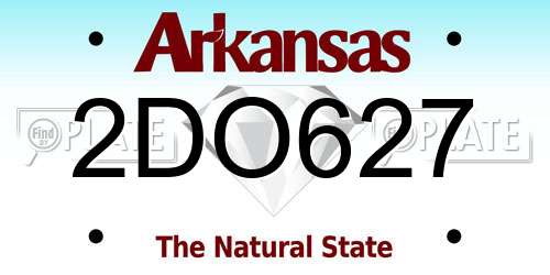 2DO627 Arkansas License Plate