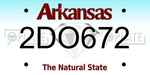2DO672 Arkansas License Plate