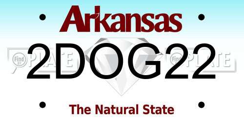 2DOG22 Arkansas License Plate