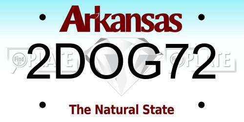 2DOG72 Arkansas License Plate