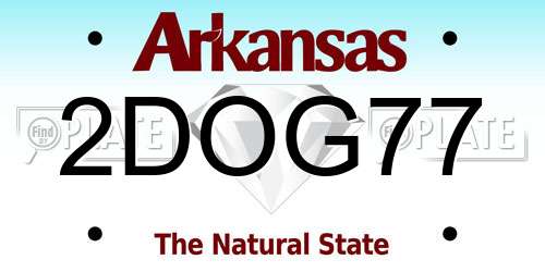 2DOG77 Arkansas License Plate
