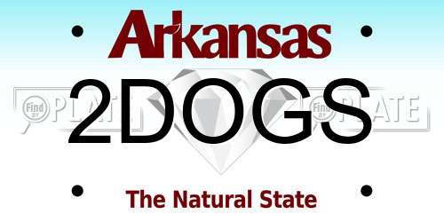 2DOGS Arkansas License Plate