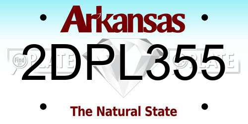2DPL355 Arkansas License Plate