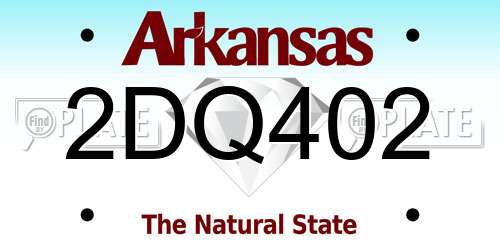 2DQ402 Arkansas License Plate