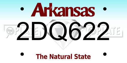 2DQ622 Arkansas License Plate
