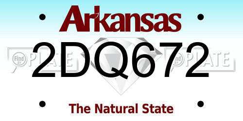 2DQ672 Arkansas License Plate