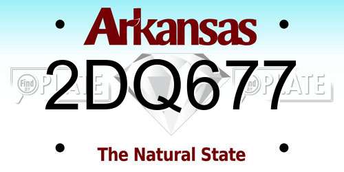 2DQ677 Arkansas License Plate