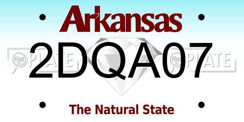 2DQA07 Arkansas License Plate