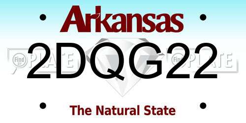 2DQG22 Arkansas License Plate