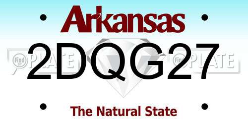 2DQG27 Arkansas License Plate