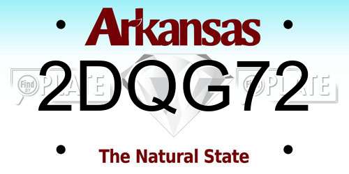 2DQG72 Arkansas License Plate