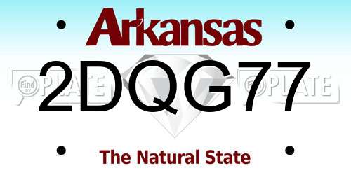 2DQG77 Arkansas License Plate