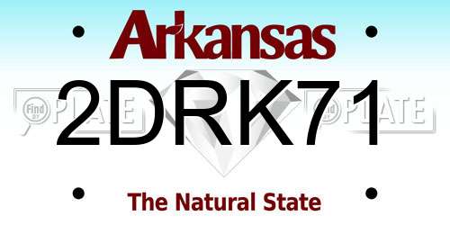 2DRK71 Arkansas License Plate