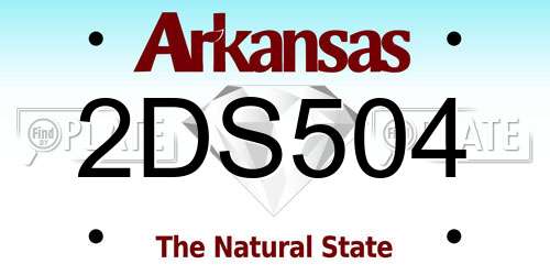 2DS504 Arkansas License Plate