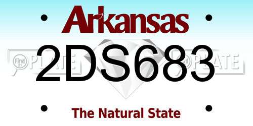 2DS683 Arkansas License Plate