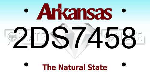 2DS7458 Arkansas License Plate