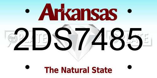 2DS7485 Arkansas License Plate