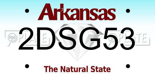 2DSG53 Arkansas License Plate