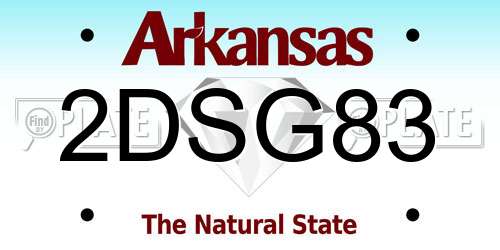 2DSG83 Arkansas License Plate