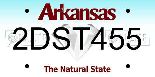 2DST455 Arkansas License Plate