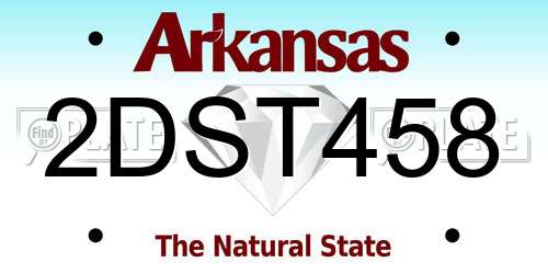 2DST458 Arkansas License Plate