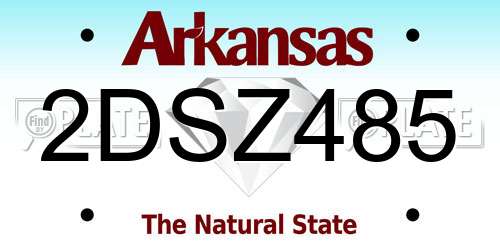 2DSZ485 Arkansas License Plate