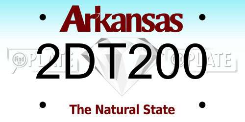 2DT200 Arkansas License Plate