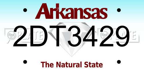 2DT3429 Arkansas License Plate
