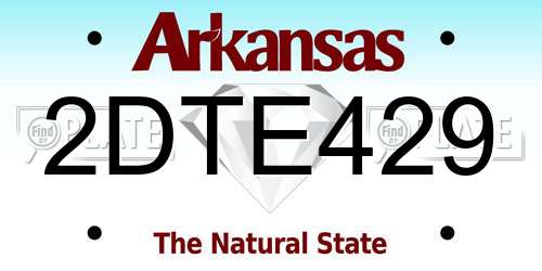 2DTE429 Arkansas License Plate