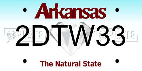 2DTW33 Arkansas License Plate