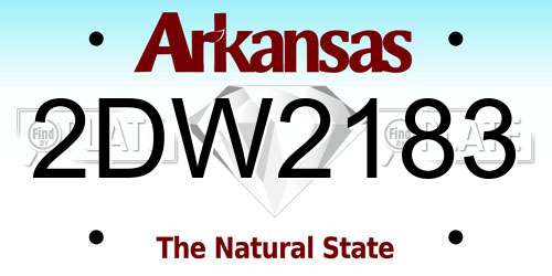 2DW2183 Arkansas License Plate