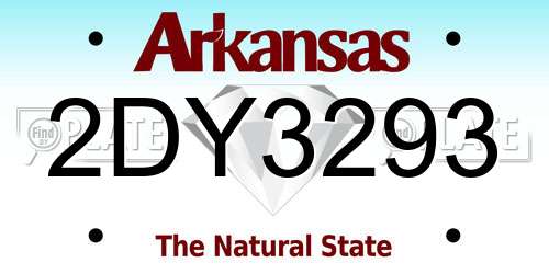 2DY3293 Arkansas License Plate