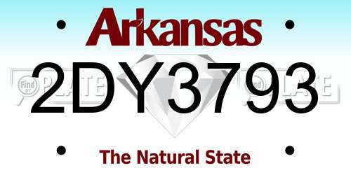 2DY3793 Arkansas License Plate