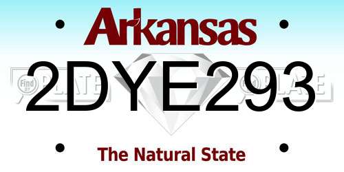 2DYE293 Arkansas License Plate