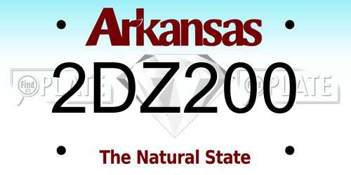 2DZ200 Arkansas License Plate