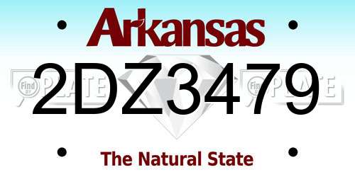 2DZ3479 Arkansas License Plate