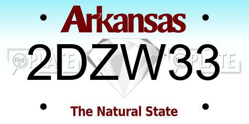 2DZW33 Arkansas License Plate