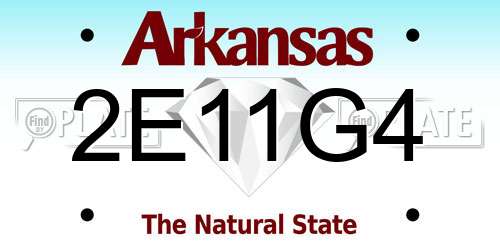 2E11G4 Arkansas License Plate