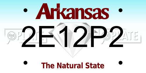 2E12P2 Arkansas License Plate